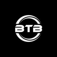 btb letra logo diseño en ilustración. vector logo, caligrafía diseños para logo, póster, invitación, etc.