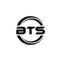 BTS letter logo design in illustration. Vector logo, calligraphy designs for logo, Poster, Invitation, etc.