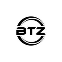 BTZ letter logo design in illustration. Vector logo, calligraphy designs for logo, Poster, Invitation, etc.