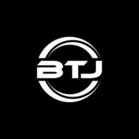 BTJ letter logo design in illustration. Vector logo, calligraphy designs for logo, Poster, Invitation, etc.