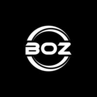 BOZ letter logo design in illustration. Vector logo, calligraphy designs for logo, Poster, Invitation, etc.