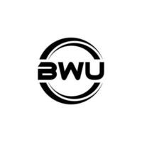 bwu letra logo diseño en ilustración. vector logo, caligrafía diseños para logo, póster, invitación, etc.
