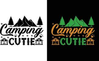 Camping Cutie T Shirt Design vector