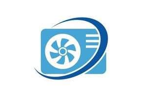 Air conditioner logo design, cleaning and repairing an air conditioner vector design and illustration