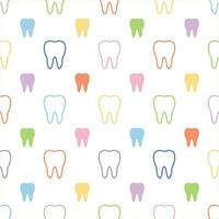 colourful teeth in white background. teeth seamless pattern. different colour teeth texture for textile. vector