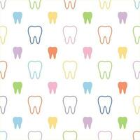 colourful teeth in white background. teeth seamless pattern. different colour teeth texture for textile. vector