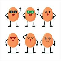 Cute happy chicken egg wear sunglasses different pose activity. funny egg different face expression vector illustration set.