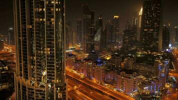 Time lapse of modern futuristic cityscape skyline view video