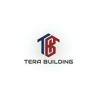 Abstract the initial letter TB or BT in red and blue color isolated on white background. Logo design of T, B, TB, BT in vector for construction, home, real estate, building, and property logo design