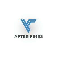 Abstract the initial letter AF or FA in blue color isolated on white background. AF letter logo design on a white background. FA monogram initial logo concept. AF icon logo design inspiration template vector