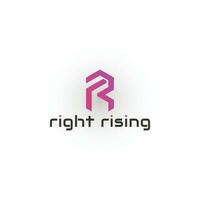 Abstract the initial letter R or RR in gradient pink color isolated on white background. Creative and Minimalist Letter RR R Logo Design Icon. Editable in Vector Logo Format in colorful gradient color