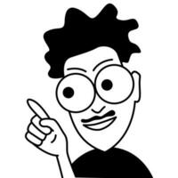 cartoon lineart black and white people vector