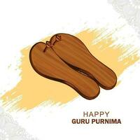 Guru purnima celebration on guru paduka greeting card background vector