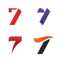 número 7 7 logo icono diseño modelo vector