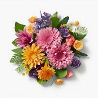 A colorful bouquet of flowers. AI Generated. photo