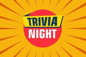 Trivia night labels banners design. Festive template can be used for invitation cards, flyers, posters. vector