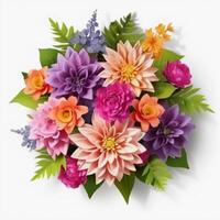 A colorful bouquet of flowers. AI Generated. photo