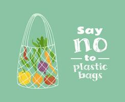 Respetuoso del medio ambiente mimbre comprador bolso con vegetales. cebolla, zanahoria, pimienta y Pepino. sano estilo de vida. veganismo ambiente proteccion. No el plastico. cero residuos concepto. para pegatinas, diseño elementos vector