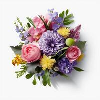 A colorful bouquet of flowers. AI Generated. photo