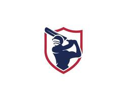 resumen Grillo proteger deporte club logo diseño con jugador y casco vector símbolo concepto.