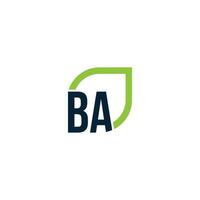 Letter BA logo grows, develops, natural, organic, simple, financial logo suitable for your company. vector