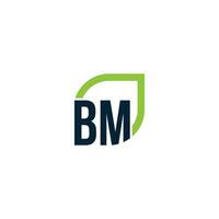 Letter BM logo grows, develops, natural, organic, simple, financial logo suitable for your company. vector