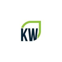 Letter KW logo grows, develops, natural, organic, simple, financial logo suitable for your company. vector