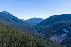 The Cascade Mountains of Washington State in March photo