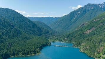 Lake Cushman and the Olympic Mountains of Washington State photo