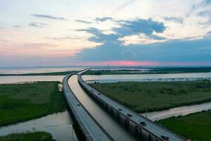 Mobile Bay at sunset photo