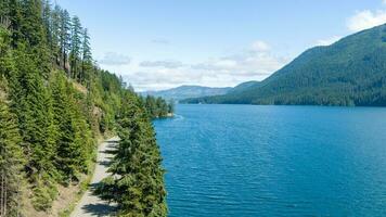 Lake Cushman and the Olympic Mountains of Washington State photo