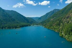 Lake Cushman and the Olympic Mountains of Washington State photo