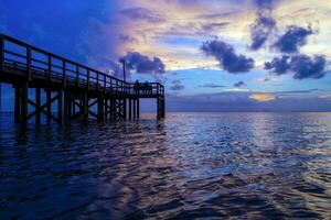 Mobile Bay at sunset in Daphne, AL photo