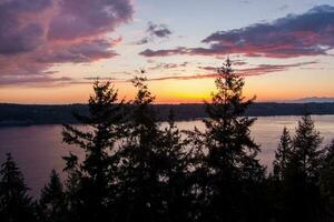 The Tacoma Narrows at sunset photo