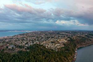 The Tacoma Narrows at sunset photo