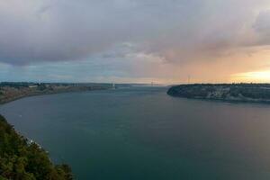 The Tacoma Narrows at sunset photo