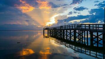 Mobile Bay at sunset in Daphne, AL photo