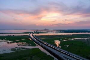 Mobile Bay at sunset photo