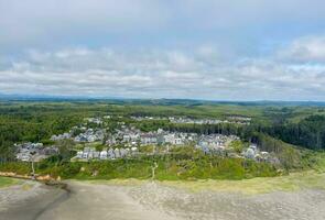 Aerial view of the beach at Seabrook, Washington photo