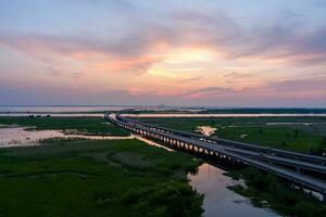 Mobile Bay at sunset photo