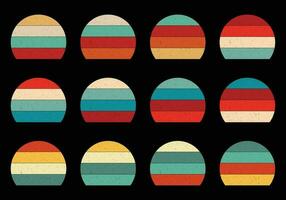 Vintage Grunge Half Circle Vintage Sunset vector