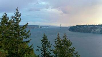 The Tacoma Narrows at sunset photo