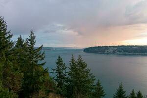 The Tacoma Narrows at sunset photo