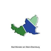 Bad Munster Am Stein Ebernburg City of Germany map vector illustration, vector template with outline graphic sketch style isolated on white background