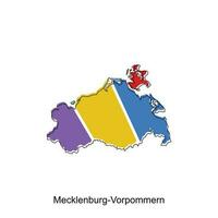 Mecklenburg vorpommern mapa.vector mapa de el Alemania país. fronteras de para tu infografía. vector ilustración. diseño modelo