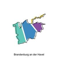 Map of Brandenburg An Der Havel design illustration, vector symbol, sign, outline, World Map International vector template on white background