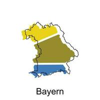 Map of Bayern design illustration, vector symbol, sign, outline, World Map International vector template on white background