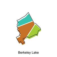 Simple Map of Berkeley Lake, colorful modern geometric with outline illustration design template, suitable for your design vector