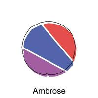 Simple Map of Ambrose, colorful modern geometric with outline illustration design template, suitable for your design vector