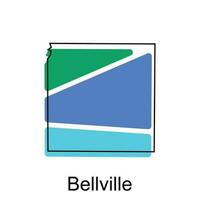 Simple Map of Bellville, colorful modern geometric with outline illustration design template, suitable for your design vector